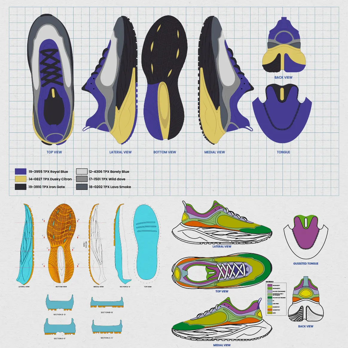 Cobra Running - Drawing - Techpack